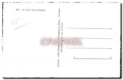 No Monte das Alouettes — Mortagne-sur-Sèvre (Vendée) — Edições Jehly-Poupin — Verso