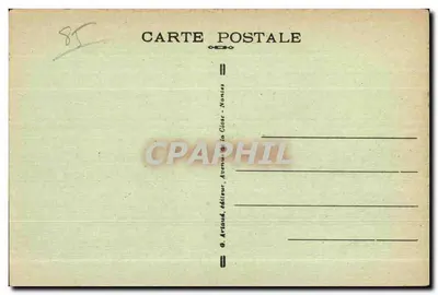 Challans — A Igreja — G. Arriand, editor, Avenida da Côte - Nantes — Verso