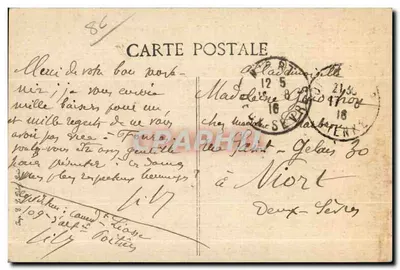 Poitiers — Panorama van de Poort van Parijs — V.D. 82 — Achterkant