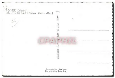 Poitiers (Vienne) — Baptysterium św. Jana (IV-VII w.) — Combière (S.-et-L.) — Rewers