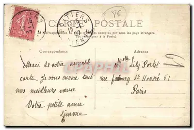 Poitiers — Torre Maubergeon e Palácio de Justiça — M.T. I.L. — Verso