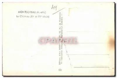Montsoreau — O Castelo (séculos XII e XV) — Éditions d'Art Henry — Verso