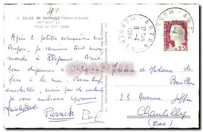 Pieta de Cunault — Igreja de Cunault (Maine-et-Loire) — Edições do J.S. Clermont-Ferrand — n°18 — Verso