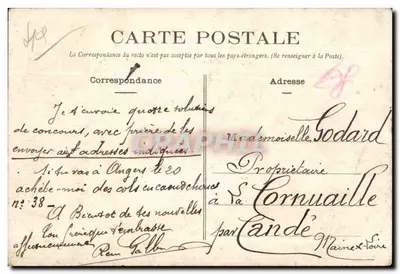 Ingrandes (M.-et-L.) — Vue prise du milieu du Pont — Éditeur : Édition Gasnier, lib., Ingrandes — Verso