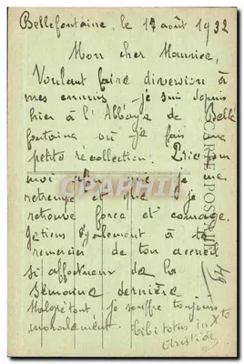 Abbatia Trappistów — Bellefontaine (M.-et-L.) — wydawca nieznany — Rewers