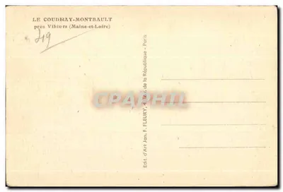 Castelo de Coudray-Montbault — Jardins e lagos — Editor F. Fleury, Paris — Verso