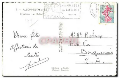 Castelo de Bellai — Allonnes — Edições Gaby — Verso