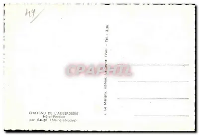 Zamek l'Auberdière — Hotel-Pensjon — autorstwa Baugé (Maine-et-Loire) — Rewers