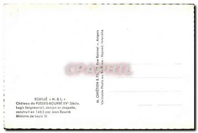 Castelo de Plessis-Bourré — Logis senhorial e capela — editor Lionel — Verso