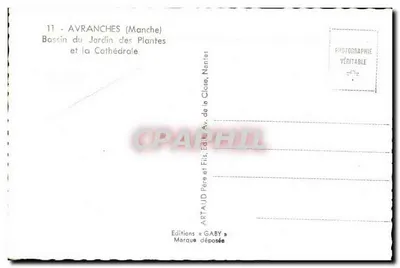 Avranches (Manche) — Basen ogrodu botanicznego i Katedra — Wydawnictwo Gaby — Rewers