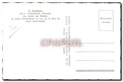 Mont Saint-Michel — widok z Jardin des Plantes w Avranches — Greff — Rewers