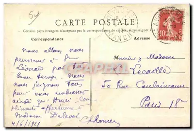 Avranches (Manche) — Vista general, tomada de las Grèves — B.F., París — Reverso