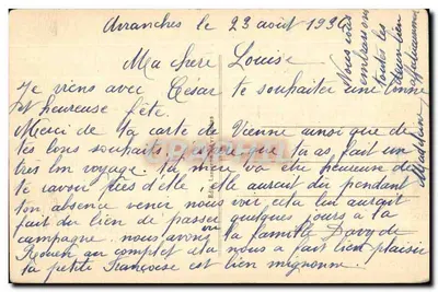 Vista de Avranches tirada das grèves — Lasson — Verso
