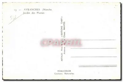 Jardim das Plantas — Avranches (Manche) — Edições Gaby, Nantes — Verso