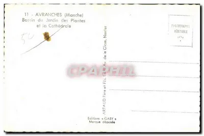 Avranches (Manche) — Bassin van het Tuin van de Planten en de Kathedraal — Uitgaven Gaby — Achterkant