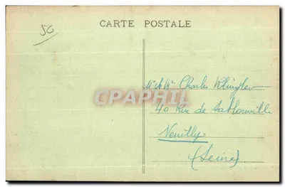 Cherbourg — El Puente giratorio abierto — Colección A. B., Cherbourg — Reverso