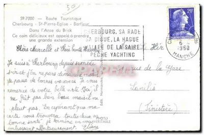 Anse du Brick — Cherbourg, La Hague — Wyd. Normandes, nr 50 — Rewers