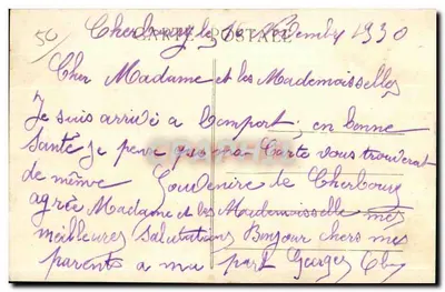 Cherbourg - Panorama van de Transatlantische Station — Uitgever G. Chambon, n° 40 bis — Achterkant