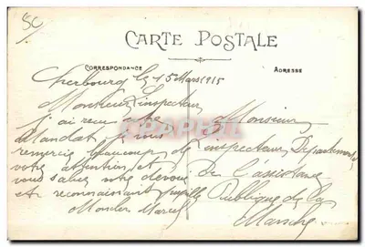 Cherbourg — Algemene uitzicht op de stad en het havengebied — Collectie C., Cherbourg — Achterkant