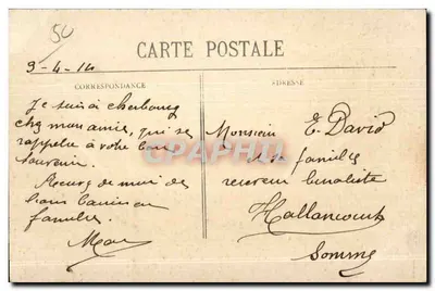 Cherbourg — Algemene uitzicht op de stad en de baai — Collectie R. B., Cherbourg — Achterkant