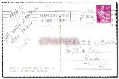 Cherbourg - O Porto de Pesca e a Montanha do Roule — Cap — Verso