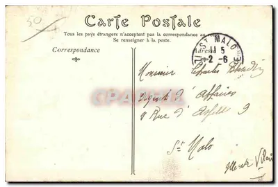 Cherbourg — La Estatua de Napoleón I y la Bahía — N.B. Phil. n°4 — Reverso