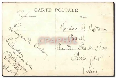 Cherbourg — Le Casino, les Jardins — Édition L. Ratti, Nouveautés et Confections, Cherbourg — Verso