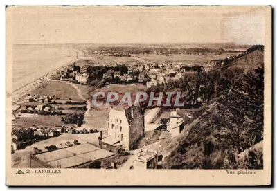Bilhete postal antigo Carolles Vista geral