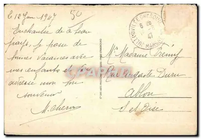Bilhete postal antigo Carolles Vista geral — Verso
