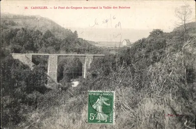 Carolles — O Ponte do Crapeux atravessando a Vale dos Pintores — J. Pirel Fot.