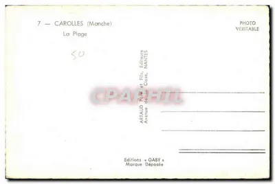 Carolles (Manche) — A Praia — Éditions Gaby — Verso