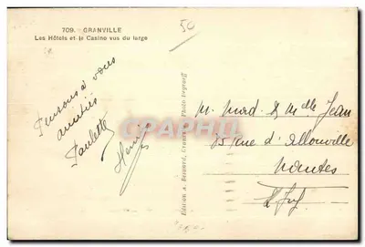 Granville — Gli Hotel e il Casinò visti da lontano — Edizione A. Besnard, Granville — Verso