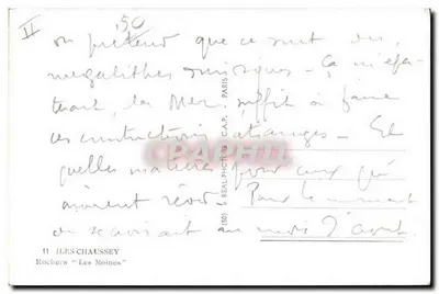 Les Chaussey — Rochas "Les Moines" — C.A.P. (50) — editor REAL-PHOTOS — Verso