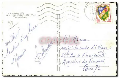 Saint-Raphaël — Widok ogólny — Wydawnictwo artystyczne ADIA — Rewers