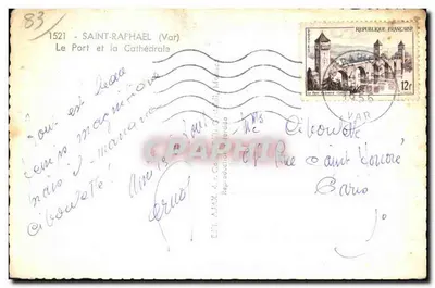 Toulon — Port i katedra — Wydawca nieznany, numer serii nie widoczny — Rewers