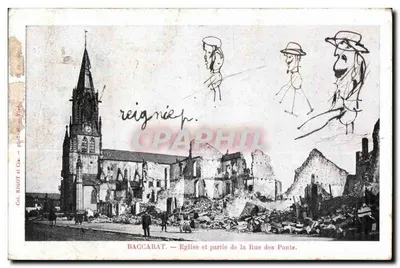 Baccarat — Igreja e parte da Rue des Ponts — Col. NICOT et Cie