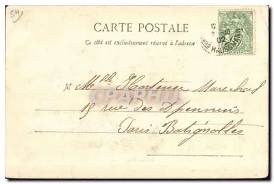 Sala das Festas em Baccarat — Depósito de Cristais, P. Nicolás — 5 Outubro 1902 — Verso
