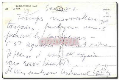 Saint-Tropez — O Porto — Editor C. TROUILLER — Verso