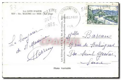 Ste. Maxime na Morzu — plaża — Les Editions Française, n°83 — Rewers