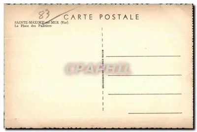 Sainte-Maxime-sur-Mer — Plac des Palmiery — Héliogravure Coubier Macom — Rewers