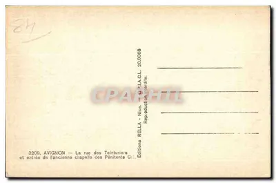 Avignon — ulica Teinturierów i wejście do starej kaplicy Pénitents Gris — Rewers
