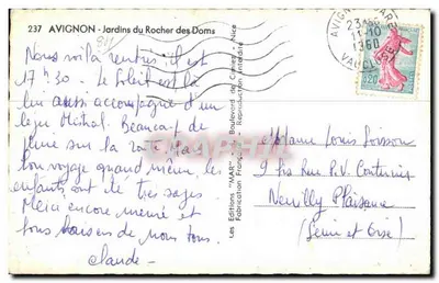 Giardini del Rocher des Doms — Avignon — Edizioni 'MAR' — Verso