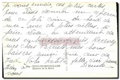 Willa nad wybrzeże — widok wybrzeżny — Wyd. C. Sonnabend, Toulon-Mourillon — Rewers
