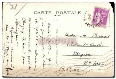 Bilhete postal antigo Chagny S et L L Église Enfants — Verso