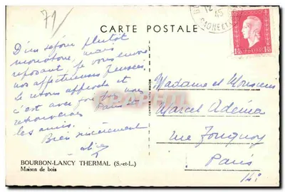 Bourbon-Lancy Termal — Casa de madeira — editor Combier & Macon — Verso