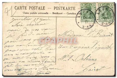 Stara pocztówka Macon Rue de Pont — Rewers