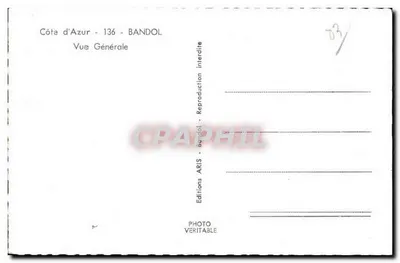 Bandol — Vista Geral — Edições ARIS — Verso