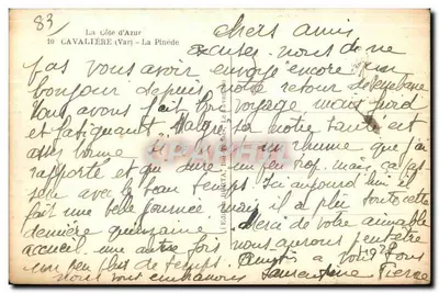 Pejzaż z owcami — La Pinède, La Côte d'Azur — Wydawnictwo Riant, n° 83 — Rewers