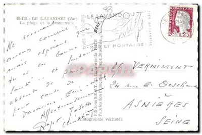Le Lavandou — Plaża i promenada — Wydawnictwo S.E.R.T. 46-195 — Rewers