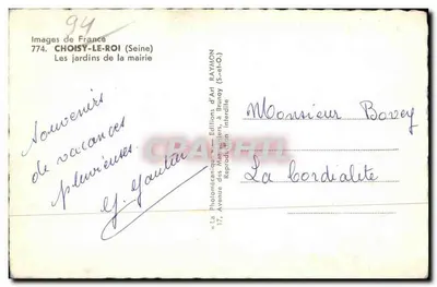 Os jardins da prefeitura — Choisy-le-Roi (Seine) — Edições d'Art Raymon (S.-et-O.) — Verso